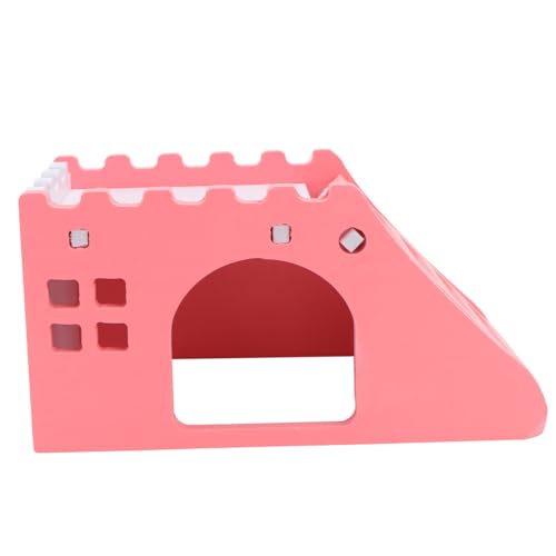 Happyyami 1stk Little Pet Staircase Villa Chinchilla-zubehör Hamstervilla Spielzeug Für Kleine Haustiere Roman Hamsterhaus Sportspielzeug Haustierspielhaus Hamsternest Rosa Hölzern von Happyyami