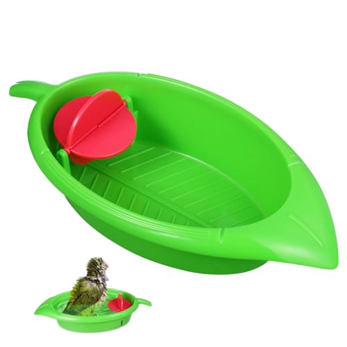 Happyyami 1stk Papagei Badespielzeug Vogeltränke Für Sittiche Papageienspielzeug Vogelsitzkäfig Spielzeug Dusche Für Vögel Papageienfutter Haustier Papageien Badewanne Green Plastik von Happyyami