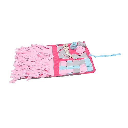 Happyyami 1stk Pet Sniffing Pad Kätzchen Schnüffelkissen Haustier Puzzle-Spielzeug Lebensmittelspielzeug Quietschendes Welpenspielzeug Interaktive Futtermatte Für Hunde Hundematte Stoff Rosa von Happyyami