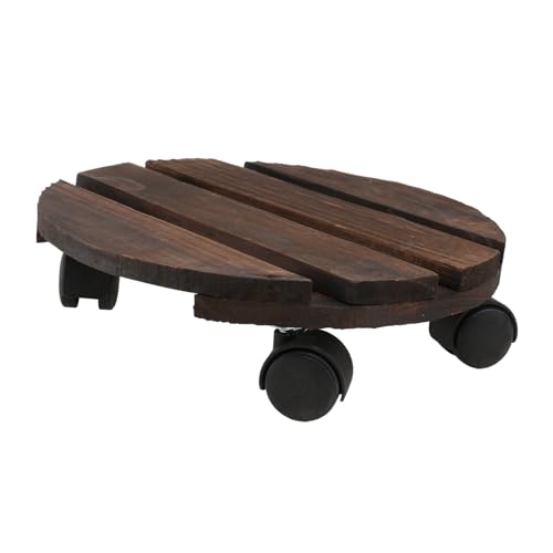 Happyyami 1stk Pflanzgefäß Aus Holz Trägt Blumentopfhalter Tablett Korb Wagen Pflanzschale Runder Pflanzer Große Blumentöpfe Im Freien Hoher Pflanzenständer Pflanzenschale Dark Grey Hölzern von Happyyami