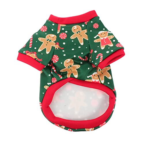 Happyyami 1stk Weihnachtskleidung Für Hunde Weihnachtshundeanzug Hunde Urlaub Pyjama Hunde-Weihnachtspullover Hund Festlicher Overall Hund Weihnachtsmann Hunde-leckerli Green Polyester-vlies von Happyyami