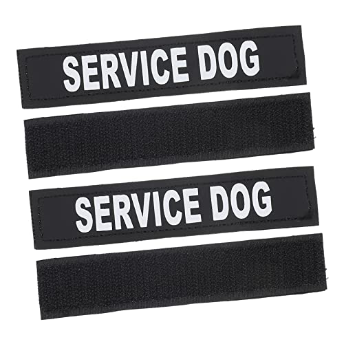 Happyyami 2 Paar Geschirr Mit Diensthundepatch Reflektierender Aufnäher Hundeweste Aufkleber Hundehalsband Patch Reflektierende Aufkleber Tiere Aufkleber Tierdekor Pu Black von Happyyami