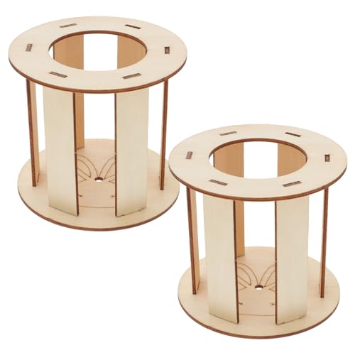 Happyyami 2 STK Hasengrasständer Hasenfutter Frettchenkäfig Hängematte Behälter Rennmaus Nest Hasen Heuraufe Kleintier Futterstation Kleintier Heuhalter Feeder-Rack Haustierbedarf hölzern von Happyyami