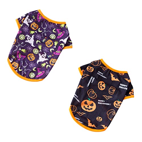 Happyyami 2 STK Kleidung Für Haustiere Halloween-hundepullover Hundenapf Hund Halloween-Outfit Hund Löwenmähne Kostü Chihuahua-Halloween Hundepflegeset Hundeperücke Hundebürste Baumwolle von Happyyami