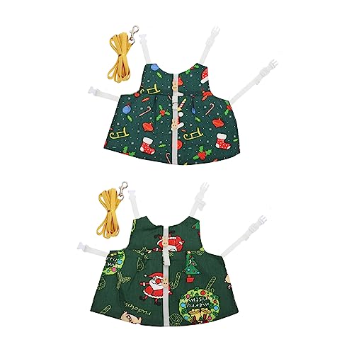 Happyyami 2 Sätze Hasenweihnachtskleidung Käfig Kaninchenstall Hund Hühnerstall hasenkostüme Bunny Costume kaninchenleine Kaninchen-Geschirr-Kostüm Hasengeschirr Baumwolle Green von Happyyami