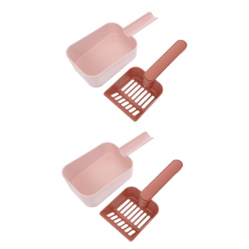 Happyyami 2 Sätze Schaufel für Katzenstreu cat Litter Scoop katzenstreuschaufeln Katzenschaufel Kehrschaufel aus Metall Haustier Kätzchen-Aufräumschaufel Katzenstreu Kehrschaufel groß Rosa von Happyyami