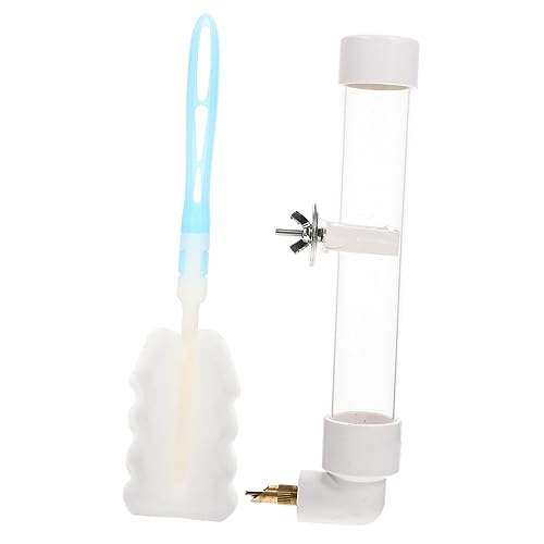 Happyyami 2 Sätze Trinkbrunnen für Papageien automatische Futterspender für Haustiere automatischer Vogelhäuschen Hamster wasserspender Hamster trinkflasche Wasserbehälter Vogelfütterer Weiß von Happyyami