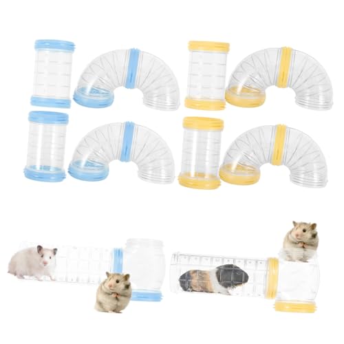 Happyyami 2 Sets Hamster Röhren Set Hamsterkäfig Außen Rattenkäfig Außen DIY Außen Für Hamster Kleintiere Röhre Spielzeug Hamster Durchsichtiger Röhrenverbinder Hamster Tunnel von Happyyami