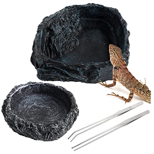 Happyyami Futter- Und Wassernapf-Set Für Reptilien – 2 Näpfe Aus Kunstharz Für Schildkröte Schlange – Im Lieferumfang Enthalten Happyyami Futter- Und Wassernapf-Set Für Reptilien – 2 Näpfe Aus Kunstharz Für Schildkröte Schlange – Im Lieferumfang Enthalten von Happyyami