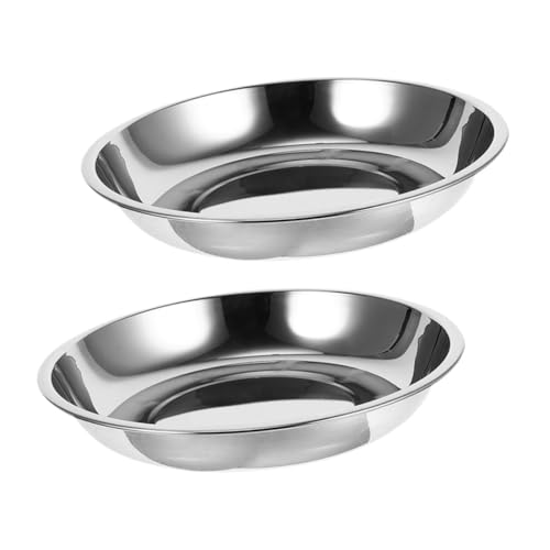 Happyyami Futternäpfe Katzenfutter Futternäpfe Für Katzen Edelstahl Katzenfutter Schalen Flache Breite Katzennäpfe Für Futter Und Wasser rutschfest Ideal Für Drinnen Haustier Futternapf Set von Happyyami