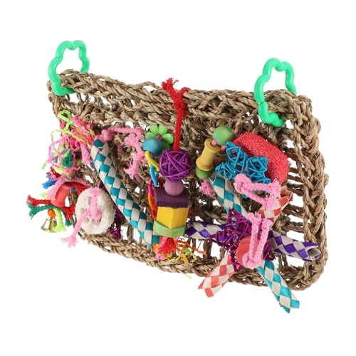 Happyyami 2 Stück Papageien Kletternetz Papageien Kauspielzeug Vogel Kletternetz Hängende Vögel Spielzeug Zum Aufhängen Futtersuche Wand Papageienkäfig Zubehör Bissfestigkeit von Happyyami