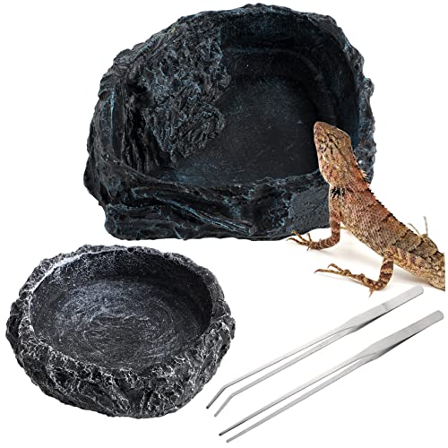 Happyyami 2stücke Reptilien-Futter Und Wassernäpfe Aus Harz Mit Tongs Große Und Kleine Schalen Für Eidechsen Schildkröten Und Geckos Stabil Und Sicher Für Haustiere Happyyami 2stücke Reptilien-Futter Und Wassernäpfe Aus Harz Mit Tongs Große Und Kleine Schalen Für Eidechsen Schildkröten Und Geckos Stabil Und Sicher Für Haustiere von Happyyami
