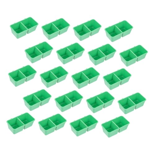 Happyyami 20Pcs Vogel Trog Vogel Wasser Feeder Vogelgeschirr Vogelmuttern Vögel Futter Haustier Wasser Für Vogelhäuschen Wild Vogel Futter Huhn Vogel Fütterung Schüssel Käfig Papageigrüne von Happyyami