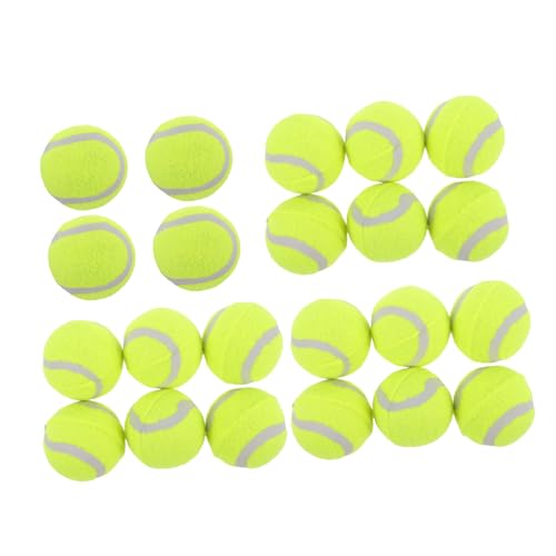 Happyyami Hundespielset 22-teilig Tennisbälle Federnde Quietschende Hundetrainingsbälle Interaktives Spielzeug für Große/mittelgroße/Hunde von Happyyami