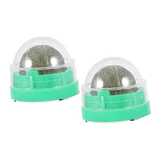 Happyyami 2St Ballspielzeug zum Aufkleben an der Wand Katzen zahnpflege katzenzahnpflege cat Toy Leckereien für Katzen Katzenminzekugeln für Katzen Katzenbissball Katze leckt Ball Green von Happyyami