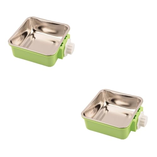 Happyyami 2St Futterautomat für Haustiere Haustierzubehör Hundekistenwasser Stainless Steel inoxlm Bowl Hundenapf Haustiernapf Futternapf für Haustiere Rostfreier Stahl Geschirr Wasserschale von Happyyami