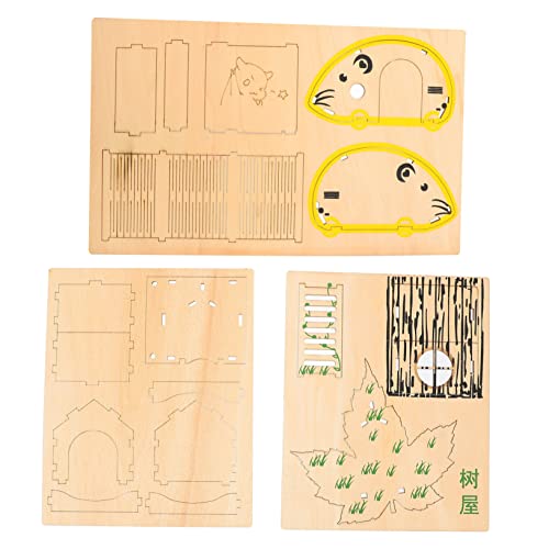 Happyyami 2St Hamsterhaus Auto Spielset Meerschweinchen Hamsterkäfig kleines Tier Igelleiter Hamster Spielzeug hamsterspielzeug Haustier Hamster verstecktes Heimtierbedarf hölzern von Happyyami