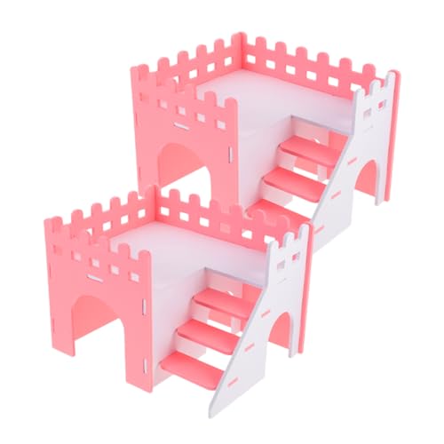 Happyyami 2St Hamstervilla automatisch Innenkäfig coop Kaninchenhaus Kühlung Schweine Hamster Spielplatz Hamster Hamsterhaus nagerhaus Hamsterversteck im Käfig Hamsterverstecke PVC von Happyyami