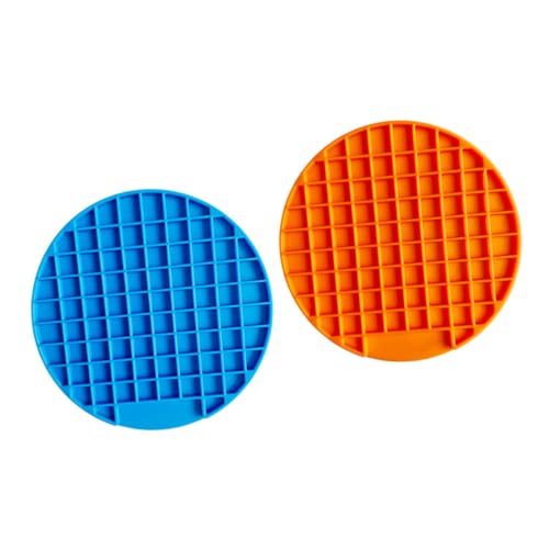 Happyyami Silikon-fütterungskissen Für Haustiere 2 Stück Rund Für Langsames Fressen Hundewelpen Futternapf-Matte Für Langsames Fressen Pad Für Haustiere Orange von Happyyami