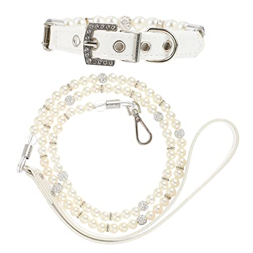 Happyyami 2St Haustierhalsband hundegurt hundelaufband Halsband Hunde hundegürtel Hundeflexibles Halsband Perlenkragen Haustierleine Welpen-Kit Hund perlen Leine Perlenhalsband für Welpen Pu von Happyyami