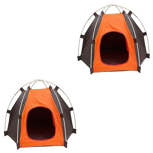 Happyyami 2St Haustierzelt im Freien pet Teepee haustierbett Kaninchen Tipi waschbares hundebett Zelte Zwinger Katzen- und Hundehaus atmungsaktive Tierunterkunft faltbar Zeltbett Katzenbett von Happyyami