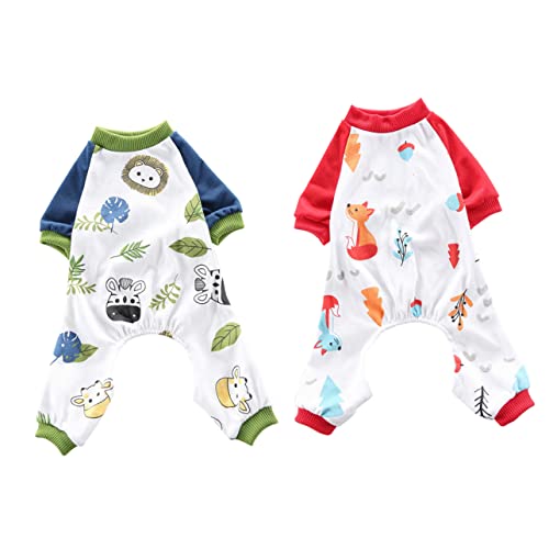 Happyyami 2St Heimkleidung für Haustiere hundeschlafanzüge hundepyjama hundebekleidung hundegeschenk hundezubehör Dackel PIPI-Pads für Hunde Nachtwäsche für Haustiere Welpen-Pyjama Baumwolle von Happyyami