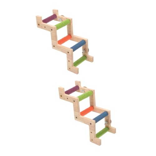 Happyyami 2St Kletterleiter für Papageien Vogelleiter Haustier kleine Leiter Zubehör für Vogelkäfige nager Spielzeug Bird Toys Papagei Schleifleiter Papageienspielzeug hölzern Colorful von Happyyami