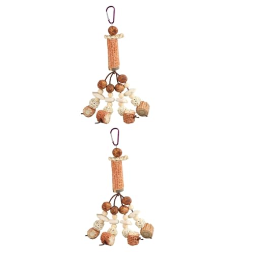 Happyyami 2St Papagei Kauspielzeug lustiges Sittichspielzeug Vogelkäfige für Papageien vogelkäfig zubehör vogelzubehör für käfig dekoratives Nymphensittich-Spielzeug Käfig Sittich Spielzeug von Happyyami