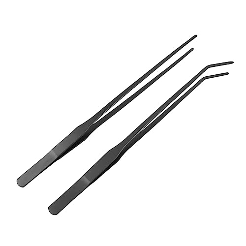 Happyyami 2St Pflanzen Pinzette Werkzeuge für Aquarienpflanzen Aquariumpinzette Aquatic Plant Tongs Fish Tank Plant Tools Pinzette für Aquarienpflanzen Wasserpflanzenzange Black von Happyyami