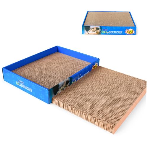 Happyyami 2St Spielzeug für Haustiere flaches Spielzeug Katzenkratzer mit Rampe kratzunterlage für Katzen große Katze katzenkratzmatte kratzmatte für Katzen cat Toy Spielzeug aus Wellpappe von Happyyami