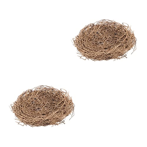 Happyyami 2St Vogelnest Vogelnest Vogelnest-Dekor für Zuhause Vogelnest aus Rattan Ostern künstliche Nester Rattan-Nest Vogelnestfotografie Vögel liefert Dekoration Vogelnest Fotorequisite von Happyyami