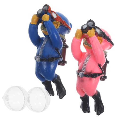 Happyyami 2St Zubehör für Aquarien Aquarium Schatztruhe Taucher Personenfiguren skalieren schwimmende Taucherdekoration Dekorationen für Aquarienzubehör Miniatur Statue Kunsthandwerk Modell von Happyyami