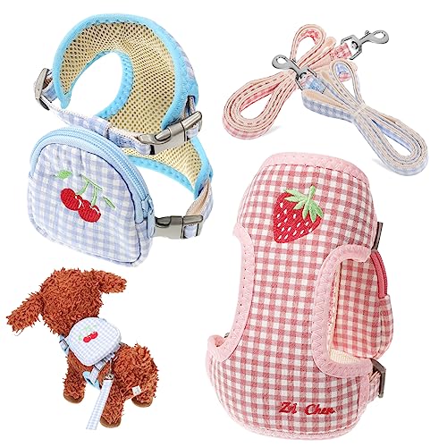 Happyyami 2St pet Supplies haustierbedarf hundegürtel pet Backpack hundegurt Welpenbedarf Hundegeschirr und Leine Mesh-Hund Hundeträger Hundeleine und Rucksack Haustiere Geschirr Polyester von Happyyami