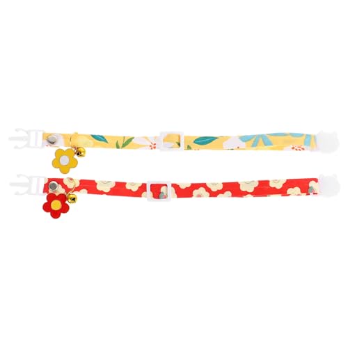 Happyyami 2st Blumenhalsband Für Haustiere Verstellbarer Kätzchenkragen Weibliches Katzenhalsband Entzückendes Katzenhalsband Verstellbares Katzenhalsband Halsband Für Welpen Nylon von Happyyami