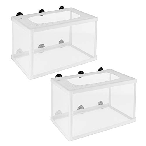 Happyyami 2st Fischzüchter Einsiedlerkrebskäfig Transparenter Züchterkoffer Eingewöhnungsnetz Tropf-akklimatisierungs-kit Aquarium Zuchtnetz Für Aquarien Brutstätte Für Artemia Weiß von Happyyami