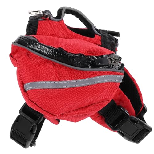 Happyyami 2st Hund Satteltasche Reiserucksack Reisetasche Für Hunde Wandern Camping Rucksack Für Hunde Hundegeschirr Hündchenfutter Hundetasche Reisen Rot Golden Retriever von Happyyami