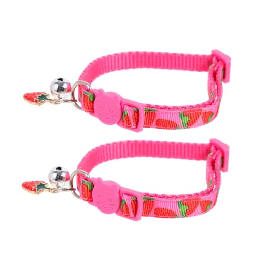 Happyyami 2st Obsthalsband Für Haustiere Erdbeer Hundehalsband Katzenhalsband in Leuchtenden Farben Kätzchenhalsbänder Für Jungen Katzenhalsbänder Obst Katzenhalsband Polyester von Happyyami