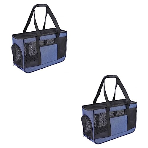 Happyyami 2st Tasche Für Haustiere Aufbewahrungstasche Für Katzen Katzentrage Im Freien Hund Geldbörse Tragbare Haustierhandtasche Katzentransporter Faltbare Reisetasche Oxford-Stoff Blue von Happyyami