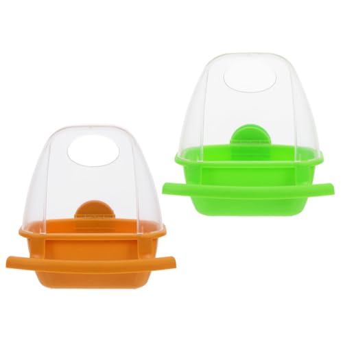 Happyyami 2st Vogelfutterbox Futterspender Becherhalter Für Haustierkäfig Sittichfutter Wasserspender Für Kaninchen Vogel-gemüsehalter Zubehör Für Sittichkäfige Vogelkäfig Papagei Plastik von Happyyami