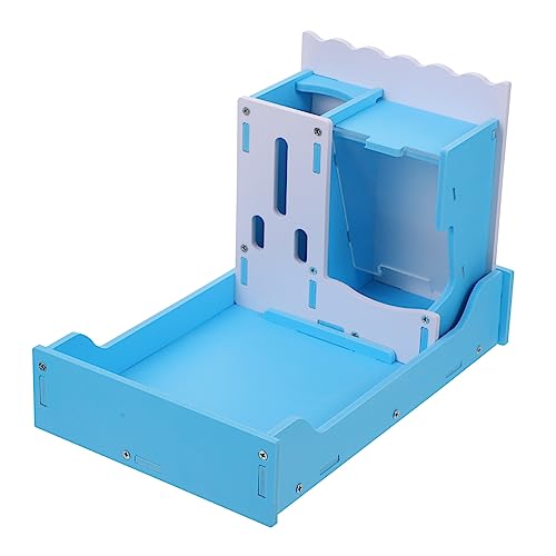 Happyyami 3 1 Futternapf Für Hamster Futterautomat Für Hamster Kleine Tiertoilette Mini-Food-Spielzeug Guinea-futtertablett Hamster-minischüssel Mini-wasserflasche Ökologisches Brett Blue von Happyyami