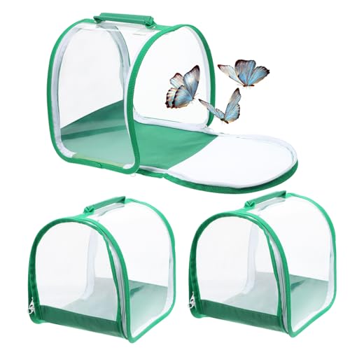 Happyyami 3 STK insektenhäuser Butterfly Habitat Schmetterlingskäfig für Raupen Lebensraumkäfig für Schmetterlinge Schmetterlingslebensraumnetz Mesh-Schmetterlingskäfig 600d-Polyester von Happyyami