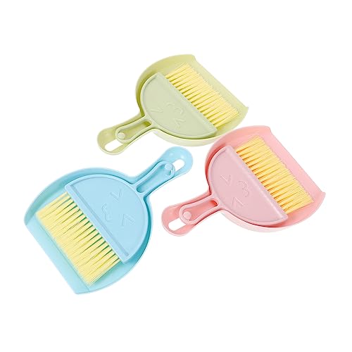 Happyyami 3 Sätze Hamster Reinigungsbesen Mini-Kehrschaufel-Kit Hamsterkäfigreiniger pet Grooming Tool Mini Broom and Dustpan Set Käfigreinigungsset Hamsterkäfig Reinigungswerkzeug pp von Happyyami