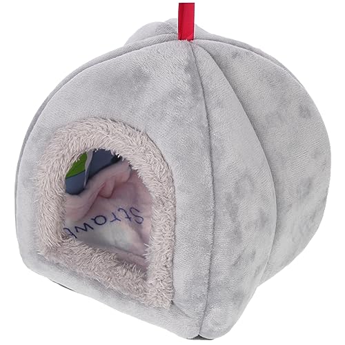 Happyyami 3 Sätze Papageiennest Vogelnest Igel Spielzeug warmes Papageiennest meerschweinchen Bett eichhörnchen haustierbett pet Bed Winterpapageiennest Vogel Winterhängematte Baumwolle von Happyyami