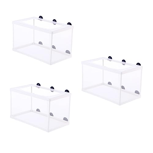 Happyyami 3 Stück Kleine Fische Isolationsbox Netz Mesh Inkubator Aquarium Inkubator Aquarium Fisch Fischzuchtnetz Fischnetz Aquarium Trennnetz Fischzucht Tank Weiß von Happyyami