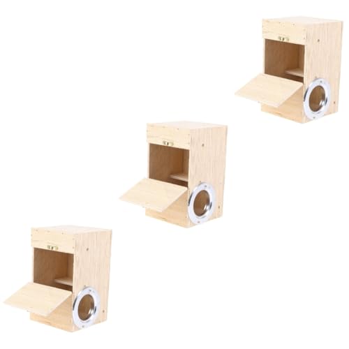 Happyyami 3 Stück Vogelzuchtbox Holz Vogelkasten Vogelhaus Vogelnest Zuchtkasten Holz Vogelnest Vogelbrüterei Vögel Holznest Vögel Zubehör von Happyyami