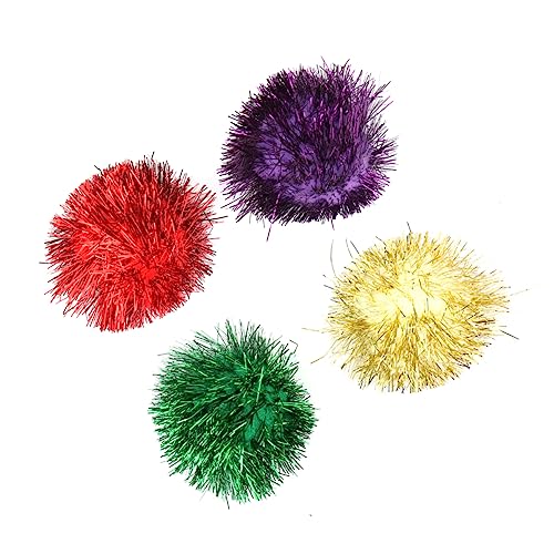 Happyyami 30St Bunte Spielzeugbälle Katzenpuffbällchen Hundebälle Glitzerspielzeugbälle glitzernde Spielzeugbälle Interaktive Katzenbälle Blitz Spielzeugball Glitzerkugeln von Happyyami