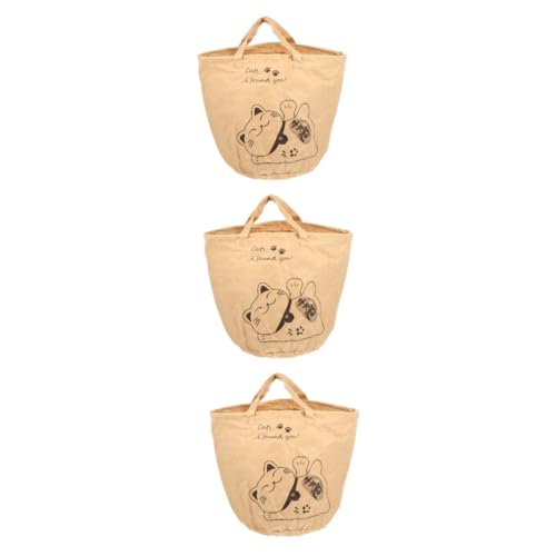 Happyyami 3St Einkaufstasche für Haustiere pet Supplies haustierbedarf Geschenktüten aus braunem Papier verstellbare hundeschlinge Katzen-Essentials Transporttasche für Katzen Kraftpapier von Happyyami