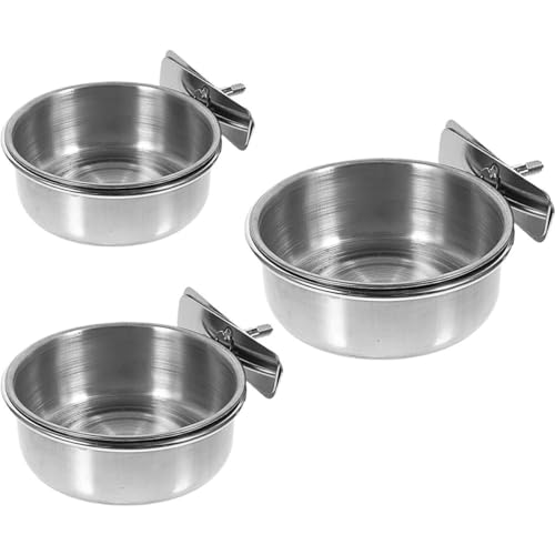 Happyyami 3-teiliges Set mit Stabilen Futter- und Wassernäpfen für Vögel Chinchillas Papageien Finken Futternäpfe für Den Käfig Waschbarer Futterspender für Vögel von Happyyami