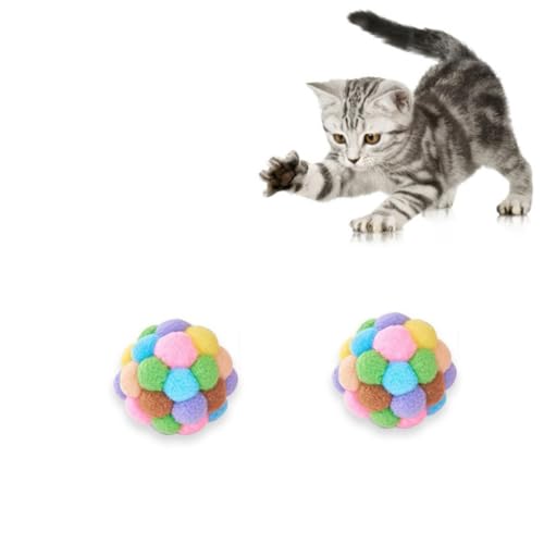 Happyyami 3St Katze Flauschige Bälle interaktives Spielzeug Interactive Toys Pomponkugel für Katzen Spielzeuge lustiges Katzenballspielzeug Spielzeugbälle für Katzen behaart Katzenspielzeug von Happyyami