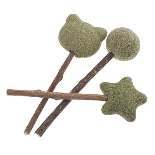 Happyyami 3St Katzenminze Lutscher knete Spielzeug chew Toy Leckerlis für Katzen, Spielzeug mit Katzenminze Katzenminze-Sticks essbare Katzenminze-Kugeln Interaktives Spielzeug für Haustiere von Happyyami